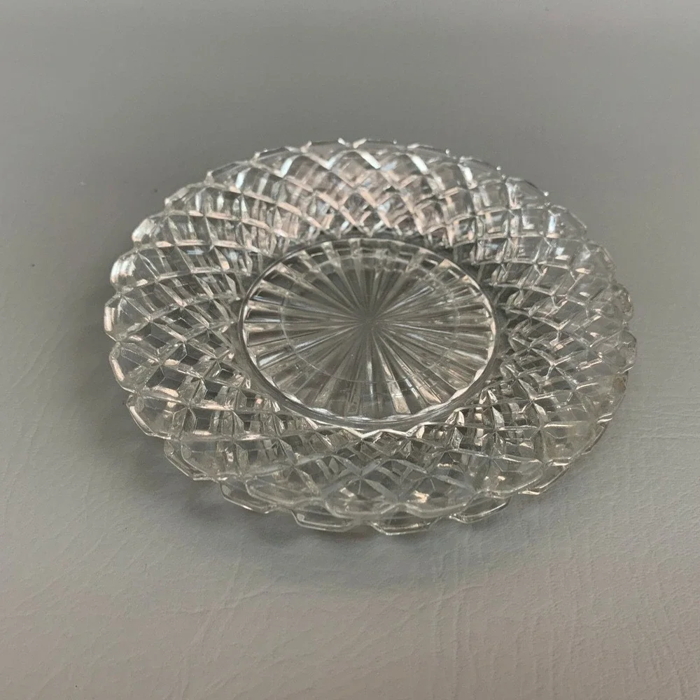 Anchor Hocking Waterford Clear Depression Glass Bread and Butter Plate Waffle 6